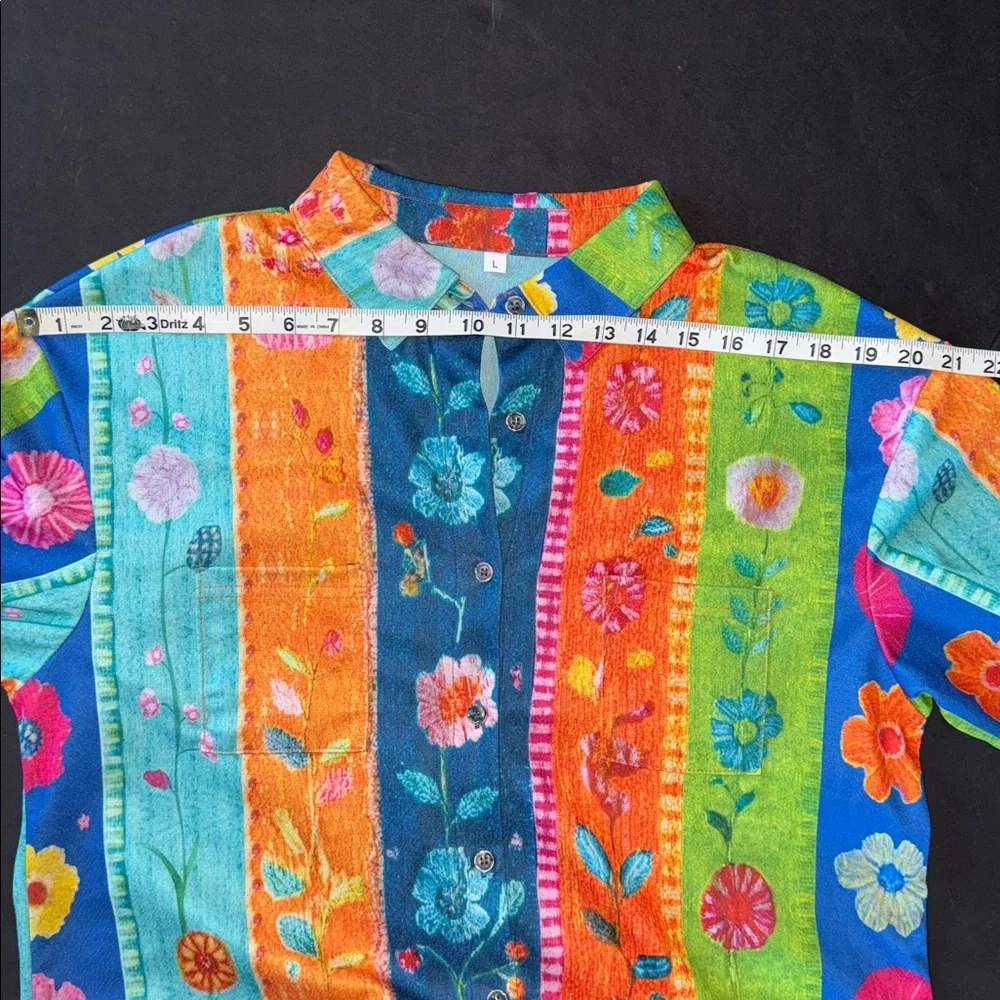 Retro Floral Flower Power Hippie Shirt - Picture 7 of 14